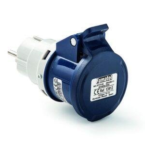Famatel Adaptador clavija schuko 16A / toma industrial 2P+T 16A IP20 Ref: 13912