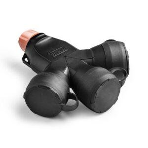 Famatel Adaptador triple schuko goma, regleta 3P con prensaestopas IP54 Ref: 188G