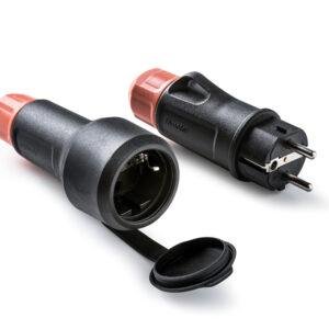 Famatel Pack clavija móvil 16A + base móvil 16A alta resistencia al impacto IP54