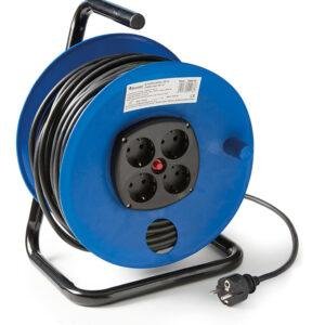 Famatel Enrollacable 4 tomas con toma de tierra y 50m de cable