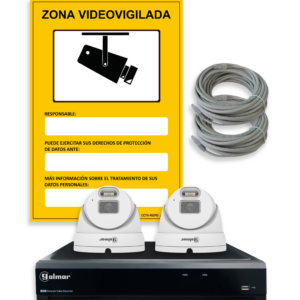 Kit-21D414N con NVR Y 2 domo CIP-21D4E 4MPX Golmar 31600985