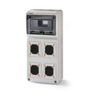 Famatel Envolvente pretroquelada 8 módulos para 4 mecanismos IP65