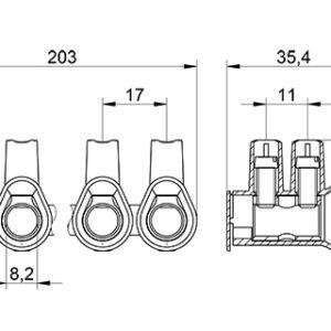 Tekox PRO35MAX Regleta de bornes 12P 35mm²