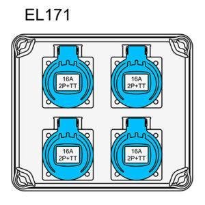 IDE COFRET DERIVACIÓN IP54 CON TOMAS DE CORRIENTE (EL171) Referencia: 40427