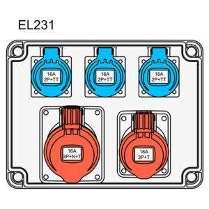 IDE COFRET DERIVACIÓN IP54 CON TOMAS DE CORRIENTE (EX231) Referencia: 42209