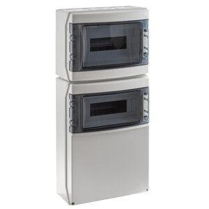 IDE COFRET IP65 PARA TOMAS DE CORRIENTE 2x12 (24) MÓDULOS VENTANA TRANSPARENTE Referencia: CSN24PT