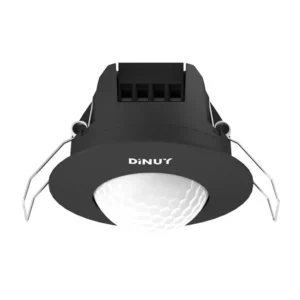 Dinuy Detector de movimiento 360º empotrable en techo negro