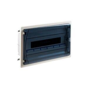 IDE CAJA DISTRIBUCIÓN IP40 EMPOTRAR PARED HUECA 1x18 MÓD. PUERTA TRANSPARENTE Referencia: GPE18PT/PH