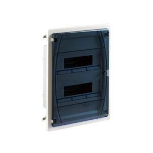 IDE CAJA DISTRIBUCIÓN IP40 EMPOTRAR PARED HUECA 2x12 (24) MÓDULOS PUERTA TRANSPARENTE Referencia: GPE24PT/PH
