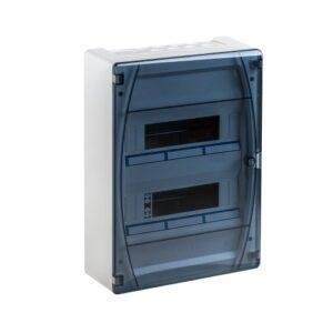 IDE CAJA DISTRIBUCIÓN IP40 SUPERFICIE 2x12 (24) MÓDULOS PUERTA TRANSPARENTE Referencia: GPS24PT