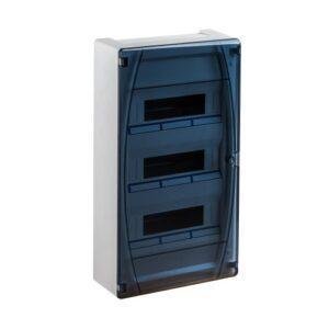 IDE CAJA DISTRIBUCIÓN IP40 SUPERFICIE 3x12 (36) MÓDULOS PUERTA TRANSPARENTE Referencia: GPS36PT3F