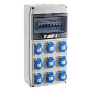 IDE COFRET IP54 CON TOMAS DE CORRIENTE Y PROTECCIONES 1x9 MÓDULOS (CSN9PT) Referencia: SV9100/P