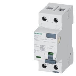 Siemens diferencial, 2 polos Tipo F con retardo breve Entrada: 40 A 30 mA AC 5SV3314-3